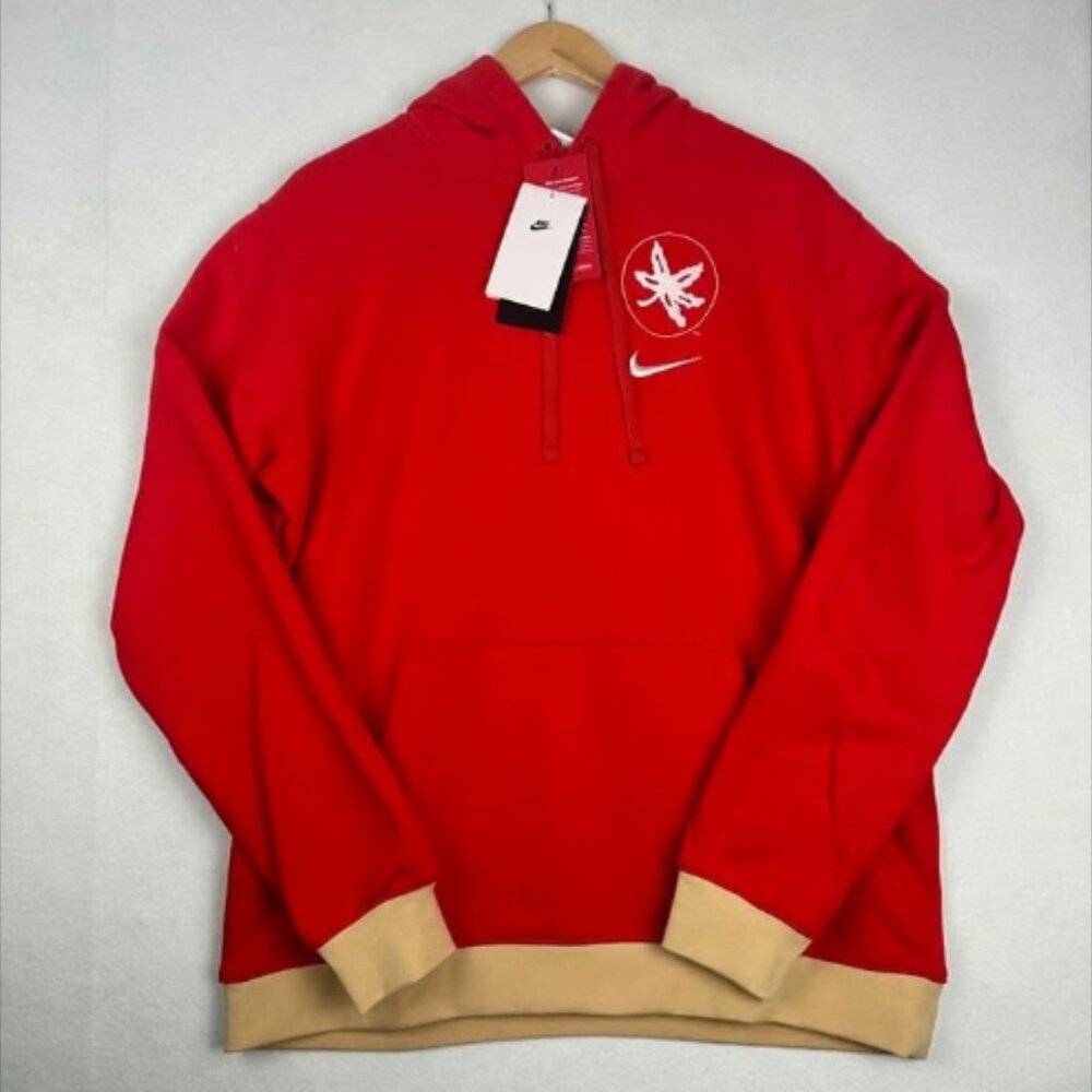 NWT Men's Med Nike Ohio State Buckeyes College Retro Hoodie Sweatshirt FJ9810-65